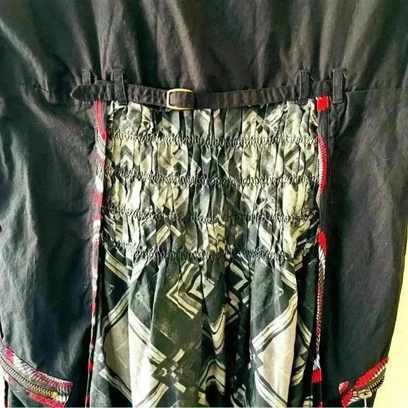 DESIGUAL EURO 36 WOMENS BLACK UNIQUE COLOR PATTERN ARTSY‎ BOHO COTTON DRESS - Picture 14 of 16